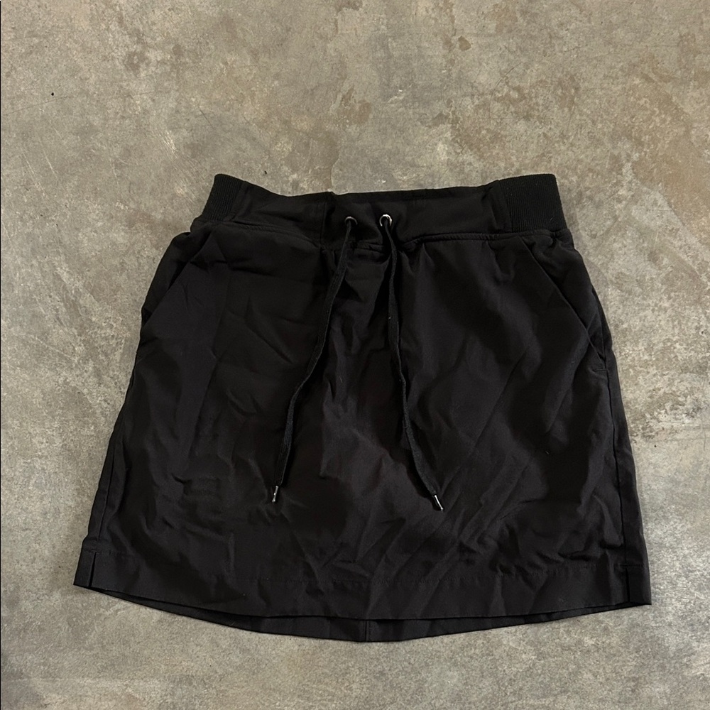 Black Drawstring Casual Skort